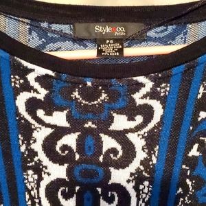 Style&Co blue and black pattern shirt.